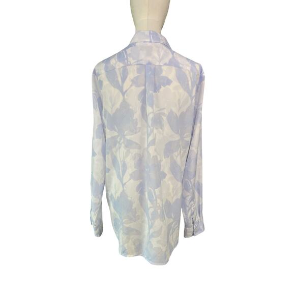 Banana Republic Dillon Blue White Floral Button Down Shirt Size L - Picture 3 of 8